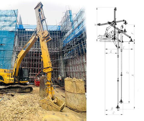 BS900E 유압 굴삭기 굴착기 붐 연장 암, 깊은 구덩이 굴착용