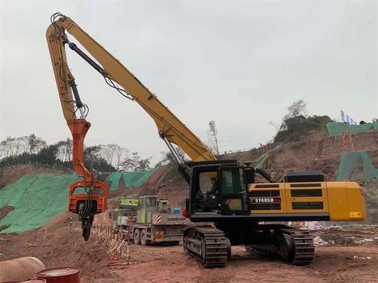 30-50톤 굴삭기용 중장비 13.5-18m 굴삭기 파일링 암 붐, 시트 파일 드라이빙 부착물 Q355B Q690D 맞춤 제작
