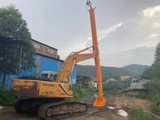 발굴기 망원경 붐 망원경 스틱 강 항구 파도 작업