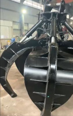 발굴기 잡기 5/4 손톱 버킷 오렌지 껍질 잡기 발굴기 10톤에서 12톤 기계 부착