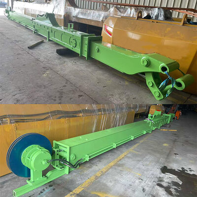 굴착기용 클램쉘 버킷이 장착된 망원 팔