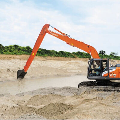 Long-Reach Excavator Arm with Heavy-Duty Stone Grab — Optimal Solution for River Embankment & Dam Works